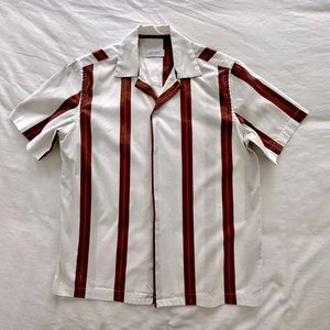 SATURDAYS NYC Canty Stripe Short Sleeve Shirt - Ivory / XS